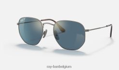 zeshoekig titanium gepolijst brons/blauw XX46DZ1408 Heren Ray-Ban zonnebril