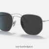 zeshoekig titanium gepolijst zilver/grijs XX46DZ1409 Heren Ray-Ban zonnebril