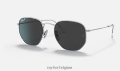 zeshoekig titanium gepolijst zilver/grijs XX46DZ1409 Heren Ray-Ban zonnebril