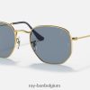 zeshoekige mickey wdm50 gepolijst goud/blauw/zilver XX46DZ1529 Heren Ray-Ban zonnebril