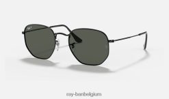 zeshoekige platte lenzen gepolijst zwart/groen XX46DZ98 Heren Ray-Ban zonnebril