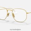 zeshoekige titaniumoptiek gepolijst goud XX46DZ2070 Heren Ray-Ban bril