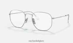 zeshoekige titaniumoptiek gepolijst zilver XX46DZ2068 Heren Ray-Ban bril