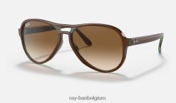 zwerver gepolijst bruin op groen/bruin XX46DZ1252 Heren Ray-Ban zonnebril